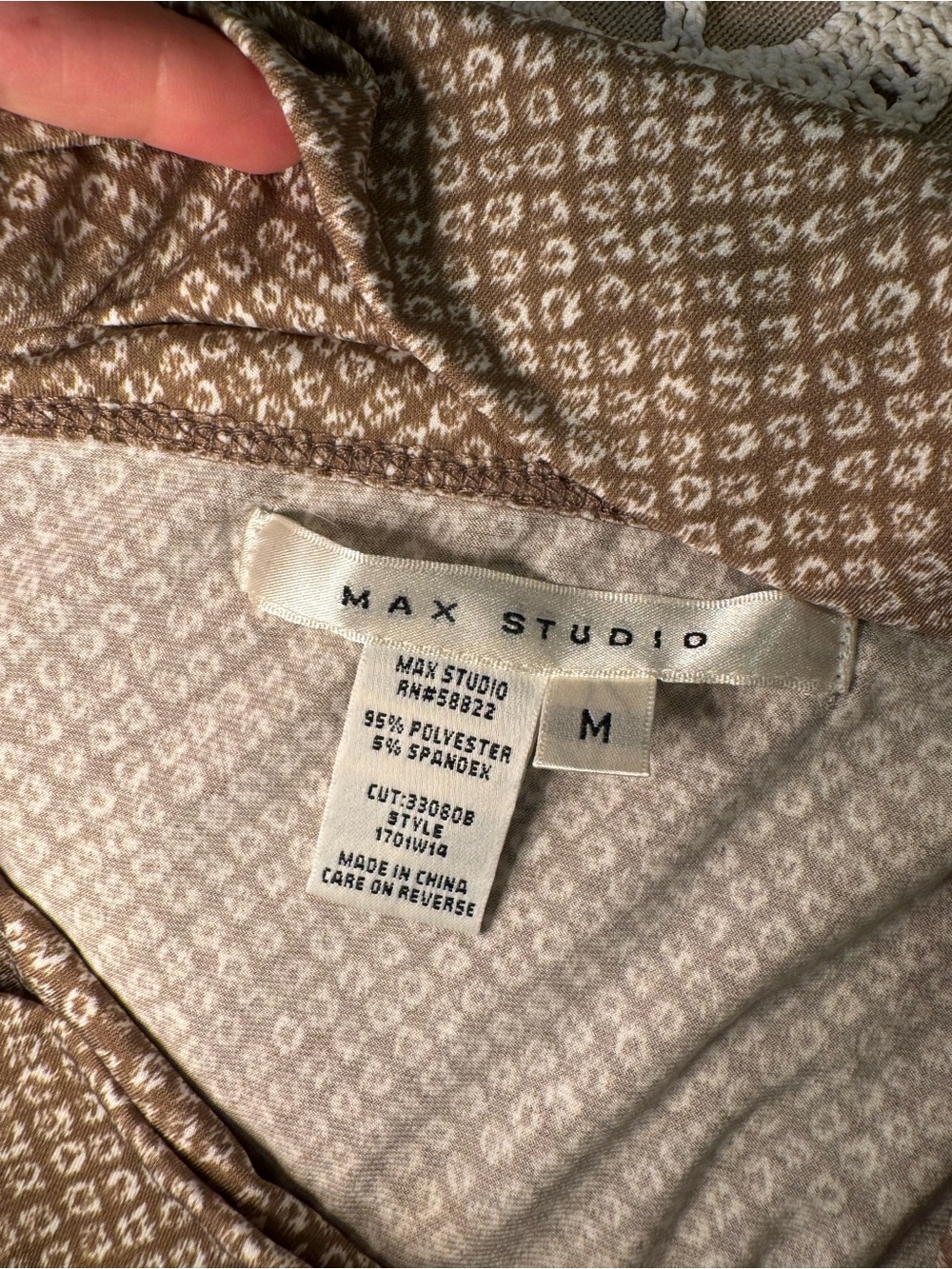 Max Studio Brown and Cream Geometric Print Skirt